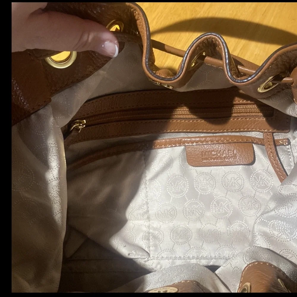 Michael Kors BROWN Shoulder Boho Bag. Skorpios Large Drawstring Shoulder Bag - Picture 10 of 12